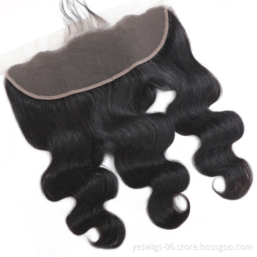 Cheap Price Swiss Lace Frontal 13x4 With Baby Hair Pre Plucked Body Wave Cuticle Aligned Brazilian Virgin Hair Closure Frontal